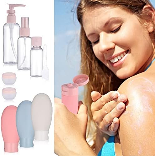 Huiguli 11 stuks reisflessen voor toiletartikelen, navulbare flessen in reisformaat, lekbestendige reiscontainers met tas, lege reisflessen set voor lotion shampoo conditioner vloeistof, BPA-vrij - Image 6