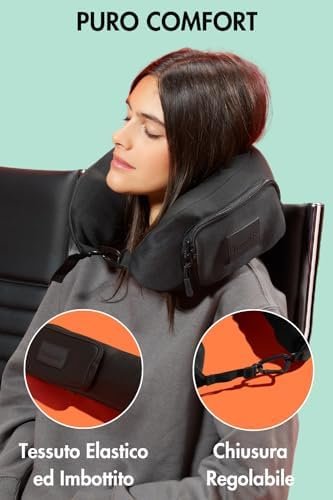 TRAVELLERO Vulbaar Reiskussen met Kleding | Reiskussen Tas | Reiskussen, Handige Reisaccessoires, Vliegtuigkussen, Accessoires voor Reizen per Vliegtuig, Reisnek Kussen - Image 5