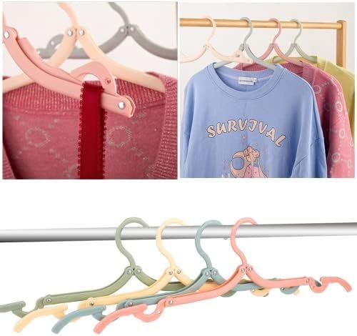 NEUSID 12 stuks draagbare opvouwbare kleerhangers, kunststof hangers, ruimtebesparend, antislip draagbare, multifunctionele reisaccessoires voor thuis, hotel, reizen, camping - Image 7