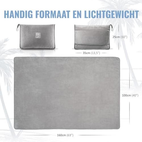 BOACAY Zachte en Warme Reisdeken voor Vliegtuig en Auto - Lange Vlucht Essentieel voor Vrouwen, Mannen, Kinderen - Compact Kussen met Bagagemouw en Rugzak Klem - Image 7