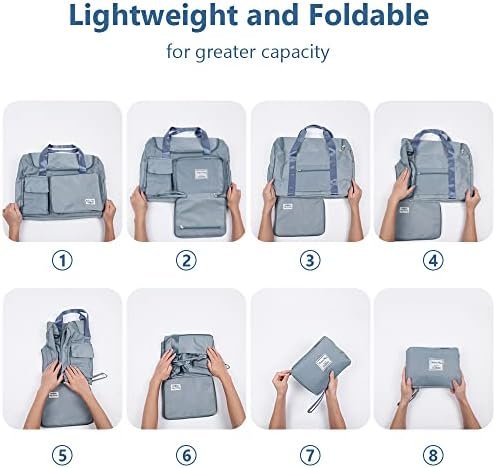 Flintronic Opvouwbare reistas, 35 liter, bagagetas, grote weekendtas, overnachtingstas, vakantietas, waterdichte sporttas voor heren en dames, met 1 bagagelabel, 28*22*4.5CM - Image 5