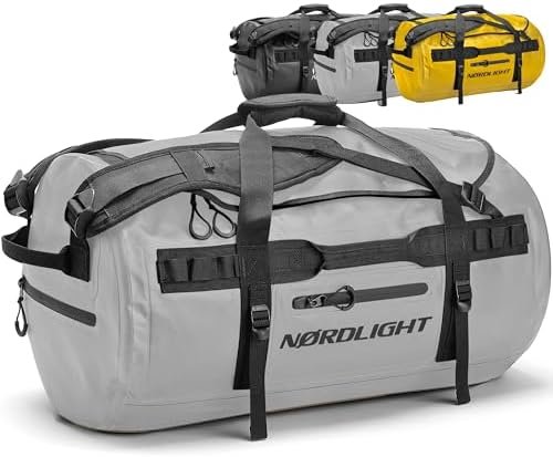 Nordlight Waterdichte Reistas Plunjezak - 60L met Rugzakfunctie (Grijs) | Praktische buiten- en binnenzakken | Droge tas, sporttas, rugzak