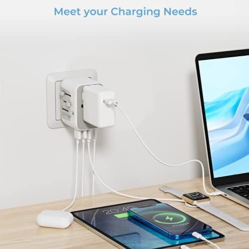 Tessan Reisadapter Wereldwijd, Universele Reisadapter Met 2 Usb En 3 Usb C, Internationale Stopcontactadapter, Reisstekkeradapter Wereldwijd Voor Duitsland Vs Engeland Thailand Italië Australië - Image 5