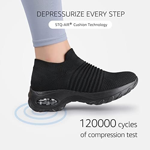 STQ Dames wandelschoenen Slip-on Lichtgewicht Mesh Sneakers Ademend Tennis Comfortabele Platform Wedge Schoenen - Image 5