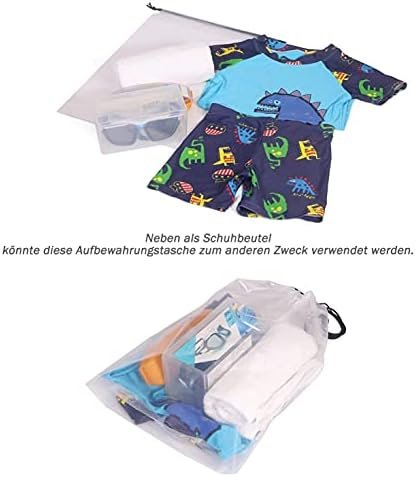 FunYoung Schoenzak met trekkoord, waterafstotend, set van 10, transparant, Small - Image 4