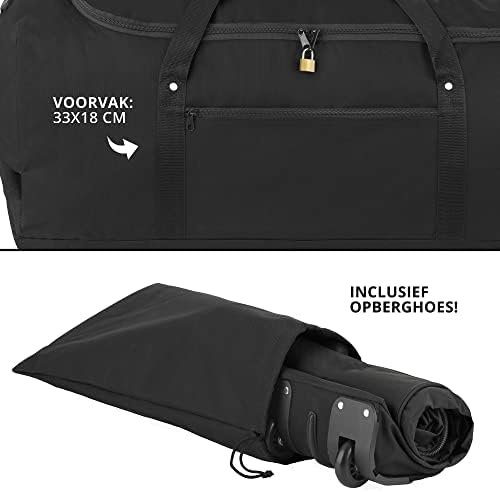 TravelZ Opvouwbare wieltas 100 liter - Grote Reistas op wielen - Zwart - Image 6