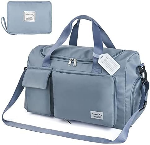 Flintronic Opvouwbare reistas, 35 liter, bagagetas, grote weekendtas, overnachtingstas, vakantietas, waterdichte sporttas voor heren en dames, met 1 bagagelabel, 28*22*4.5CM