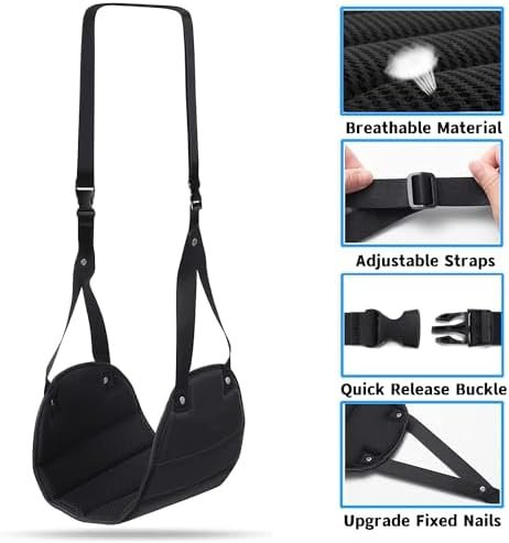 Vliegtuigvoetensteun - beste voetensteun voor reizen, reisaccessoires voor vliegtuigen, geen botsende voethangmat en draagbare beensteun voor vliegtuigen, ontspanning en comfort voor lange vluchten (schuim) - Image 3