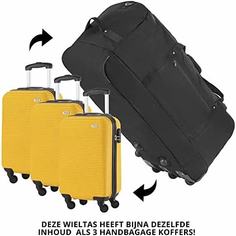 TravelZ Opvouwbare wieltas 100 liter - Grote Reistas op wielen - Zwart - Image 8