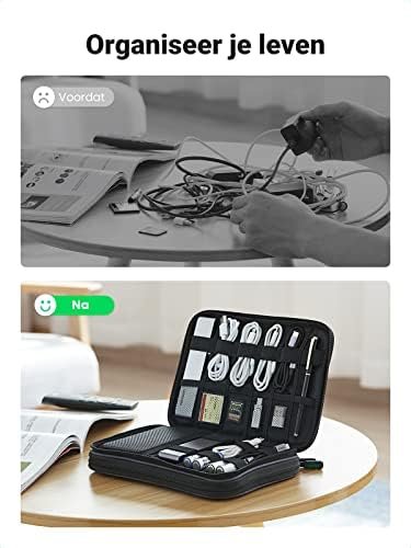 UGREEN Kabel Tassen Elektronische Opbergtas Elektronische Accessoires Tas Gadget Reistas Kabel Draagtas Drie Laag Dubbele Ritssluiting voor Kabel Oplader Hub Powerbank Switch, enz. - Image 2