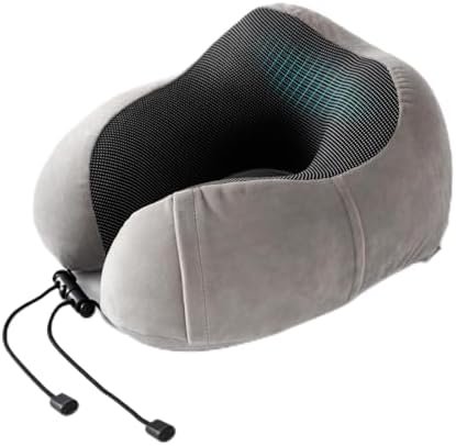 Good Nite Reiskussen nek traagschuim steunkussen voor volwassenen reizen vliegtuig camping auto trein kantoor kussen vlucht vliegtuig kussens met oordopjes oogmasker draagtas grijs