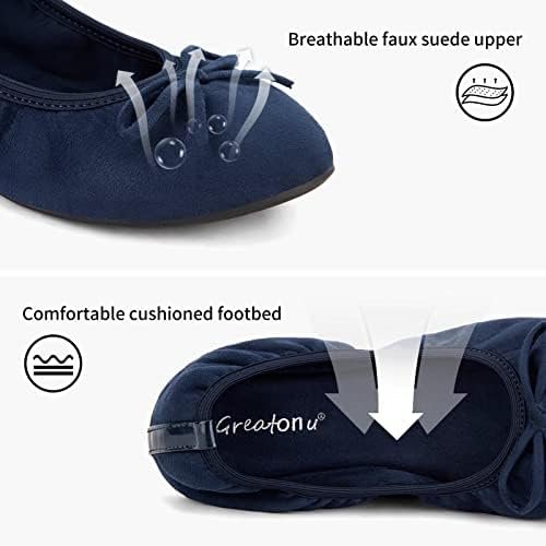 Greatonu Dames Ballet Flats Opvouwbare Draagbare Travel Roll Up Slip On Dress Shoes - Image 4