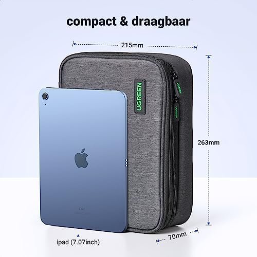 UGREEN Elektronicatas Reisorganisator Kabeltas Universele Reiskabel Organisator Elektronica Accessoires Tas 3-laags Grote Elektronica Accessoires Tas voor Kabel, Oplader, Powerbank, Tablet. - Image 6