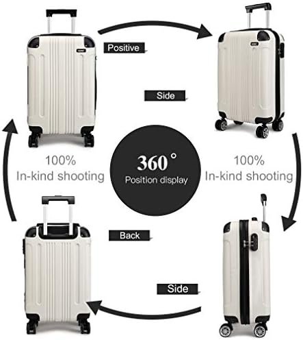 Kono 3-Delige Bagageset Hard Shell Koffer Lichtgewicht ABS met 4 Wielen Spinner Zakenreis Trolley Koffer 19" 24" 28" (Beige) - Image 7