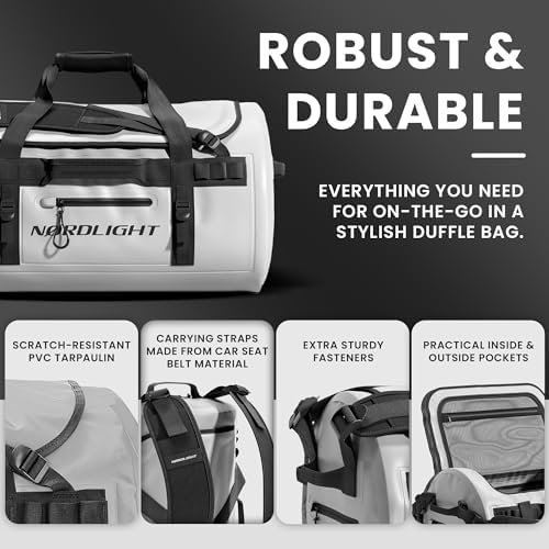 Nordlight Waterdichte Reistas Plunjezak - 60L met Rugzakfunctie (Grijs) | Praktische buiten- en binnenzakken | Droge tas, sporttas, rugzak - Image 5