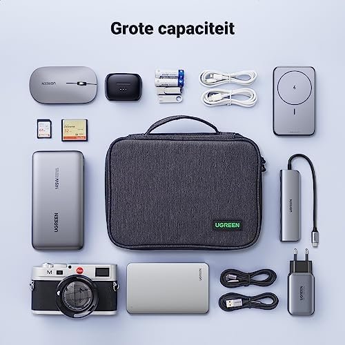 UGREEN Elektronicatas Reisorganisator Kabeltas Universele Reiskabel Organisator Elektronica Accessoires Tas 3-laags Grote Elektronica Accessoires Tas voor Kabel, Oplader, Powerbank, Tablet. - Image 3