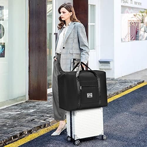 KSIBNW Travel Bag Hand Luggage 55x40x20cm, Lightweight Foldable Hand Luggage Ryanair Waterproof Large zwart Women Men, 45L Bag Sports Bag Hospital Bag Weekender Bag Training Bag for Travel - Image 7