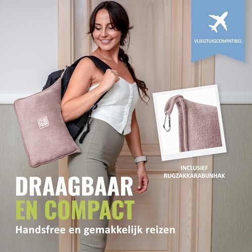 BOACAY Zachte en Warme Reisdeken voor Vliegtuig en Auto - Lange Vlucht Essentieel voor Vrouwen, Mannen, Kinderen - Compact Kussen met Bagagemouw en Rugzak Klem - Image 3