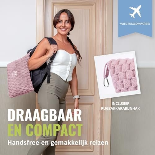 BOACAY Inpakbare Reisdeken voor Vliegtuig, Auto - Compact Kantoordeken - Draagbaar Kussen voor Volwassenen, Kinderen met Hoes, Bagagehoes, Rugzak Klem - Image 3