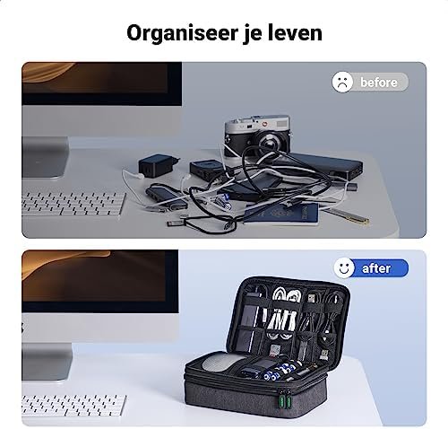 UGREEN Elektronicatas Reisorganisator Kabeltas Universele Reiskabel Organisator Elektronica Accessoires Tas 3-laags Grote Elektronica Accessoires Tas voor Kabel, Oplader, Powerbank, Tablet. - Image 2