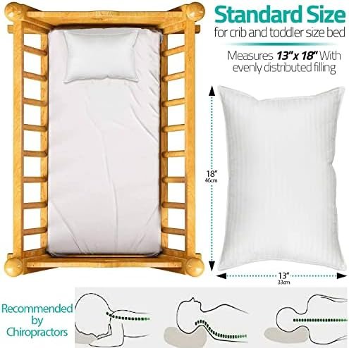 Kinder Fluff Babykussens (2x) - Het Enige Alternatief Voor Katoen En Dons Met Een Draaddichtheid Van 300, Hypoallergeen, Machinewasbaar Kussen. Kussens Voor Kinderbed En Klein Reiskussen (K - WIT) - Image 3