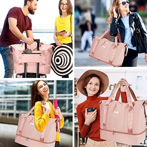 Reistas, CS COSDDI 36 l, weekendtas met trolleymouw, droge en natte compartimenten, sporttas, gym, waterdicht, shoppingtas, handbagage, voor mannen en vrouwen, weekendtas, draagtas, ziekenhuistas, #01 Roze - Image 6