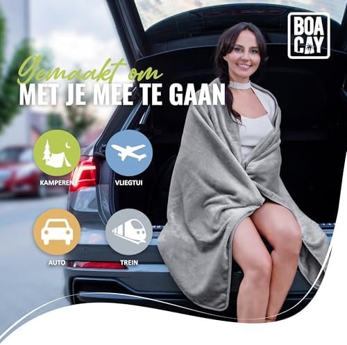 BOACAY Zachte en Warme Reisdeken voor Vliegtuig en Auto - Lange Vlucht Essentieel voor Vrouwen, Mannen, Kinderen - Compact Kussen met Bagagemouw en Rugzak Klem - Image 8