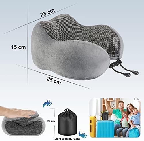 Eono Nekkussen voor Vliegtuig, Travel Pillow, Memory Foam Reis Nekkussen voor Volwassenen, Verstelbaar & Compact Vlucht Kussen, Ergonomisch Nekkussen, Met Oordopjes, Oogmasker & Draagtas - Image 6