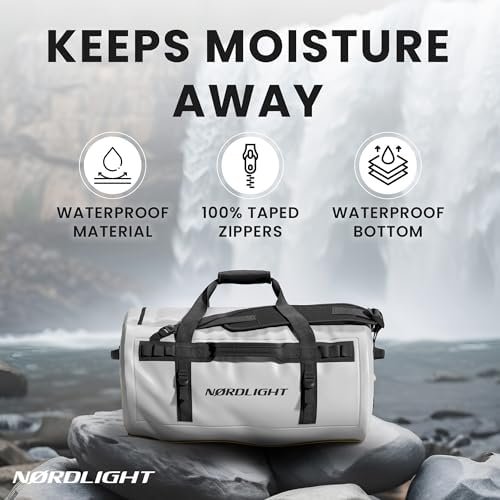 Nordlight Waterdichte Reistas Plunjezak - 60L met Rugzakfunctie (Grijs) | Praktische buiten- en binnenzakken | Droge tas, sporttas, rugzak - Image 3