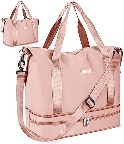 Reistas, CS COSDDI 36 l, weekendtas met trolleymouw, droge en natte compartimenten, sporttas, gym, waterdicht, shoppingtas, handbagage, voor mannen en vrouwen, weekendtas, draagtas, ziekenhuistas, #01 Roze