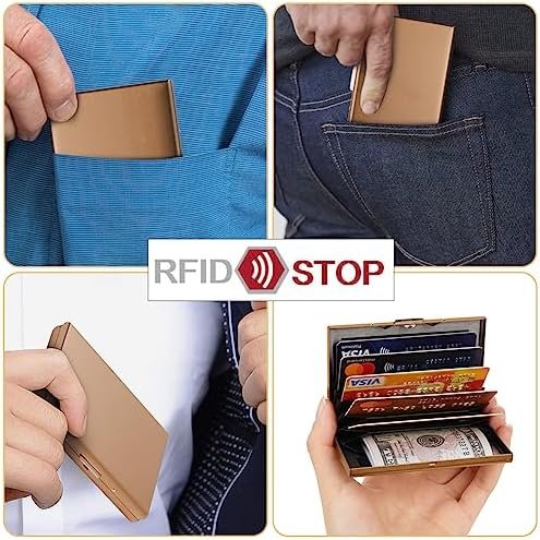 Vicloon Metalen Kaarthouder Portemonnee, Ultradunne Roestvrijstalen Metalen Portefeuilles RFID-blokkerende Credit Card Houder voor Heren en Dames, Kaartbeschermer Met 6 PVC-slots en Roestvrijstalen Vergrendeling - Image 7