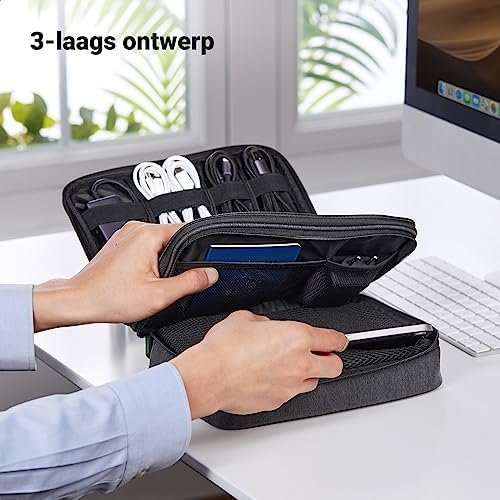 UGREEN Elektronicatas Reisorganisator Kabeltas Universele Reiskabel Organisator Elektronica Accessoires Tas 3-laags Grote Elektronica Accessoires Tas voor Kabel, Oplader, Powerbank, Tablet. - Image 5