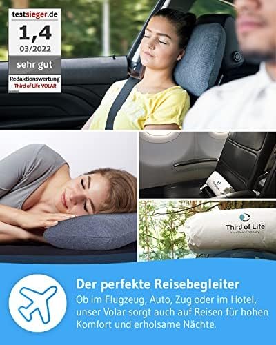 Reiskussen VOLAR Quickdry | Nekkussen van visco-schuim | Orthopedisch HWK- neksteunkussen met warmteregulerend en sneldrogend overtrek | Klein hoofdkussen voor op reis, 40x25x10 cm - Image 3