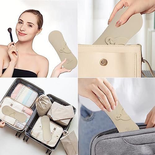 XIXKOLYU® Draagbare opbergtas voor make-upkwasten van siliconen, met zijdelingse gesp, waterdichte organizer voor reizen, opbergdoos voor make-up (kaki) - Image 7