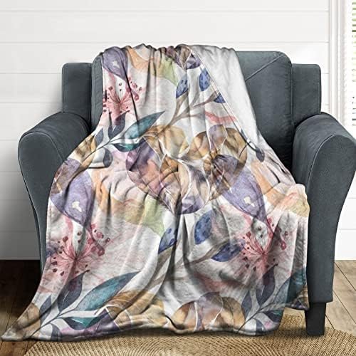 Fleece Blanket Plush,Painted Flowers1,Microfiber Fuzzy Soft Cozy Flannel Throw Blankets for Couch,Bed,Sofa,Camping,Travel - Image 6