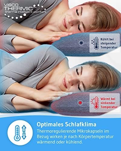 Reiskussen VOLAR Quickdry | Nekkussen van visco-schuim | Orthopedisch HWK- neksteunkussen met warmteregulerend en sneldrogend overtrek | Klein hoofdkussen voor op reis, 40x25x10 cm - Image 5