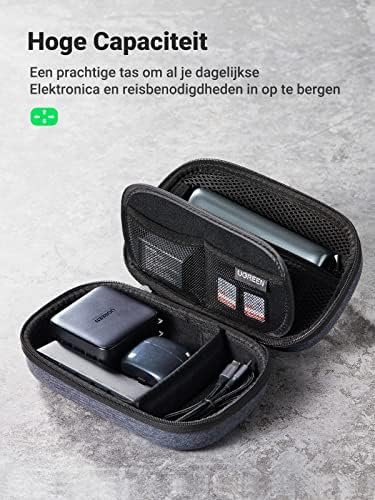 UGREEN Kabel Tassen Elektronische Opbergtas Elektronische Accessoires Tas Dubbele Laag Dubbele Ritssluiting Waterdicht Schokbestendig voor Kabel Oplader Hub Powerbank Switch, enz. (Grijs) - Image 2
