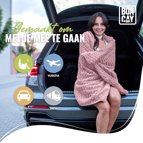 BOACAY Inpakbare Reisdeken voor Vliegtuig, Auto - Compact Kantoordeken - Draagbaar Kussen voor Volwassenen, Kinderen met Hoes, Bagagehoes, Rugzak Klem - Image 8