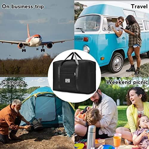 KSIBNW Travel Bag Hand Luggage 55x40x20cm, Lightweight Foldable Hand Luggage Ryanair Waterproof Large zwart Women Men, 45L Bag Sports Bag Hospital Bag Weekender Bag Training Bag for Travel - Image 2