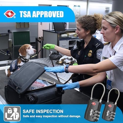 Diyife TSA-bagagesloten, [2-pak] 3-cijferige veiligheidskoffersloten, combinatiehangslot voor koffers, flexibel kabel-reisslot, TSA-goedgekeurde bagagesloten voor koffers, reisbagage, koffer - Image 2