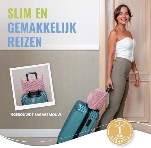 BOACAY Inpakbare Reisdeken voor Vliegtuig, Auto - Compact Kantoordeken - Draagbaar Kussen voor Volwassenen, Kinderen met Hoes, Bagagehoes, Rugzak Klem - Image 4