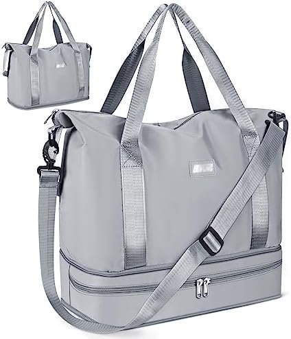 Reistas, CS COSDDI 36 l, weekendtas met trolleymouw, droge en natte compartimenten, sporttas, gym, waterdicht, shoppingtas, handbagage, voor mannen en vrouwen, weekendtas, draagtas, ziekenhuistas, #02 Grijs
