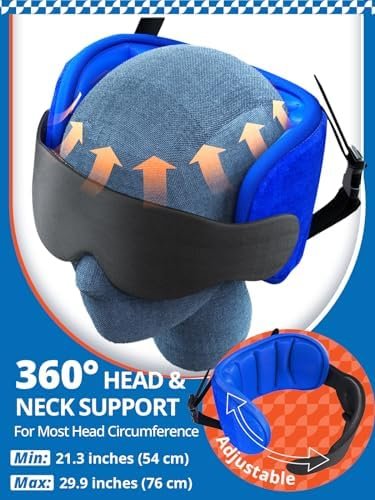 SARISUN Reiskussen voor vliegtuig, Nekkussen voor slaapreizen met oogmasker, Vliegtuigkussen voor lange vluchten, kinderreiskussens voor auto, road trip autohoofdsteun, stop Bobblehead, Zwart - Image 5