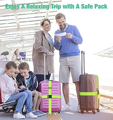 Raynesys 4 Pack Luggage Straps Luggage Tags Set, Adjustable 70.87 inch Suitcase Belts, Silicone Suitcase Tag with Name ID Cards, Travel Accessories for Men Women, Green - Image 7