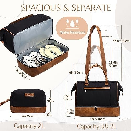 VASCHY Reistas,Sporttas Holdall tas Draagtas Handbagage tas Weekendtas Overnachting voor Gymtas Fitnesstas - Image 2