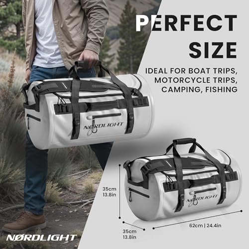 Nordlight Waterdichte Reistas Plunjezak - 60L met Rugzakfunctie (Grijs) | Praktische buiten- en binnenzakken | Droge tas, sporttas, rugzak - Image 2