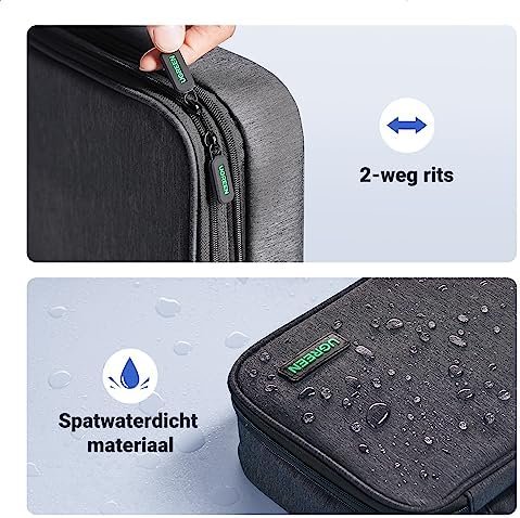 UGREEN Elektronicatas Reisorganisator Kabeltas Universele Reiskabel Organisator Elektronica Accessoires Tas 3-laags Grote Elektronica Accessoires Tas voor Kabel, Oplader, Powerbank, Tablet. - Image 7