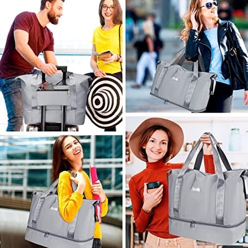 Reistas, CS COSDDI 36 l, weekendtas met trolleymouw, droge en natte compartimenten, sporttas, gym, waterdicht, shoppingtas, handbagage, voor mannen en vrouwen, weekendtas, draagtas, ziekenhuistas, #02 Grijs - Image 7