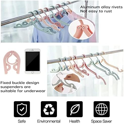NEUSID 12 stuks draagbare opvouwbare kleerhangers, kunststof hangers, ruimtebesparend, antislip draagbare, multifunctionele reisaccessoires voor thuis, hotel, reizen, camping - Image 5