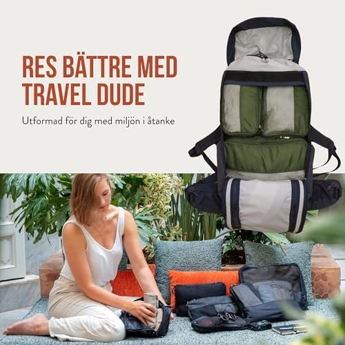 TRAVEL DUDE verpakkingstasjes met compressiezakken | gemaakt van plastic flessen | organisator voor tassen, koffers & rugzakken | reis organisator voor kleding & schoenen | Bosgroen, 4 delige set - Image 2